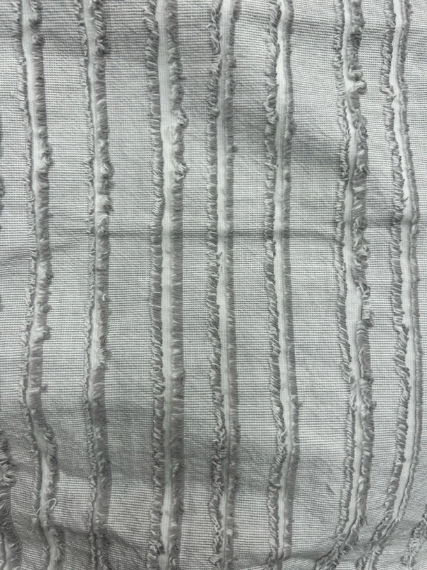 植森外贸毯子三件套【灰白竖条】