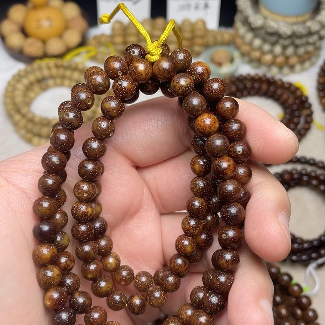 小****吊坠星月菩提8尺寸，陈籽虎皮玉化，带备籽