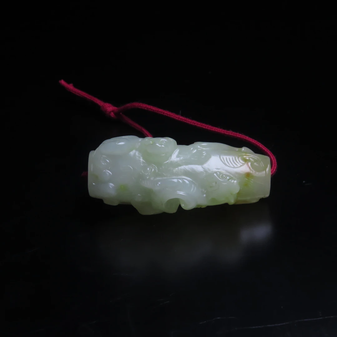 清代浮雕螭纹玉勒/MZ574816/和田玉/民族文物