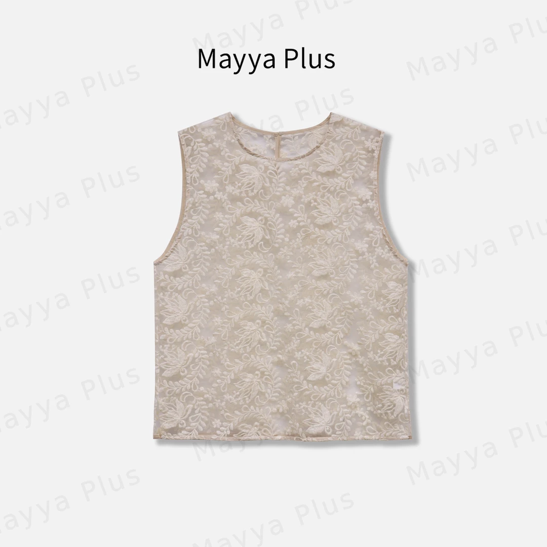 【花镜】Mayya Plus麦芽定制轻奢气质显瘦百搭款梭织马夹32518287