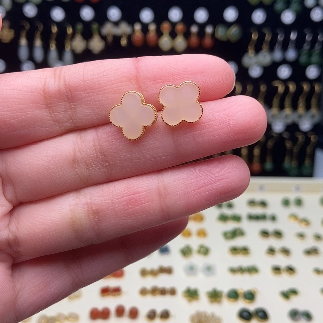 和田玉（碧玉）银S925镀金镶嵌颈饰