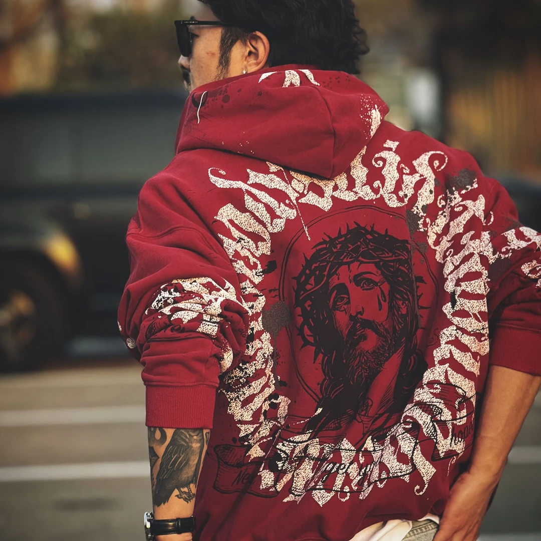 关闭周日圣徒帽衫春秋宽松连帽套头男生衣服高级感