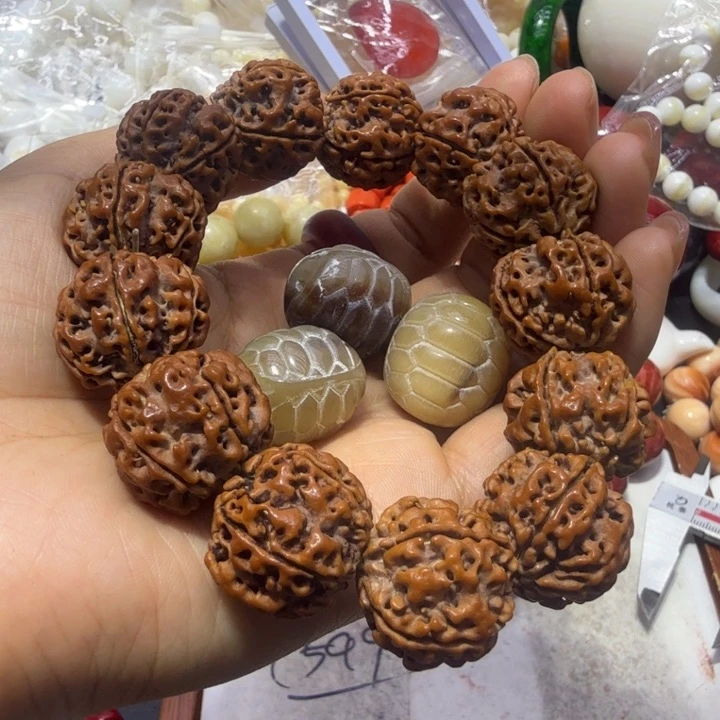 核桃手串/手链麝白富甲弹珠