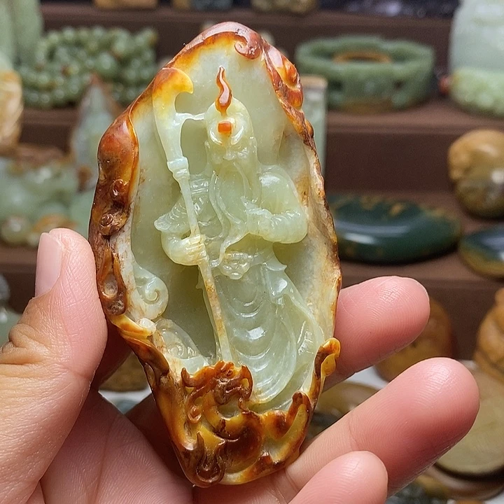 清***澈岫岩河磨玉（透闪石质玉）未镶嵌颈饰