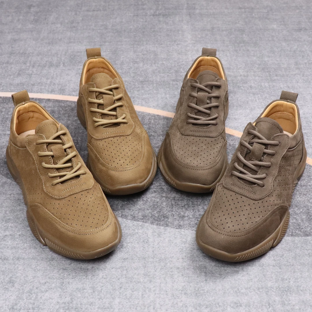 夏季新款镂空洞洞男鞋真皮头层牛皮透气休闲皮鞋软皮软底运动鞋男