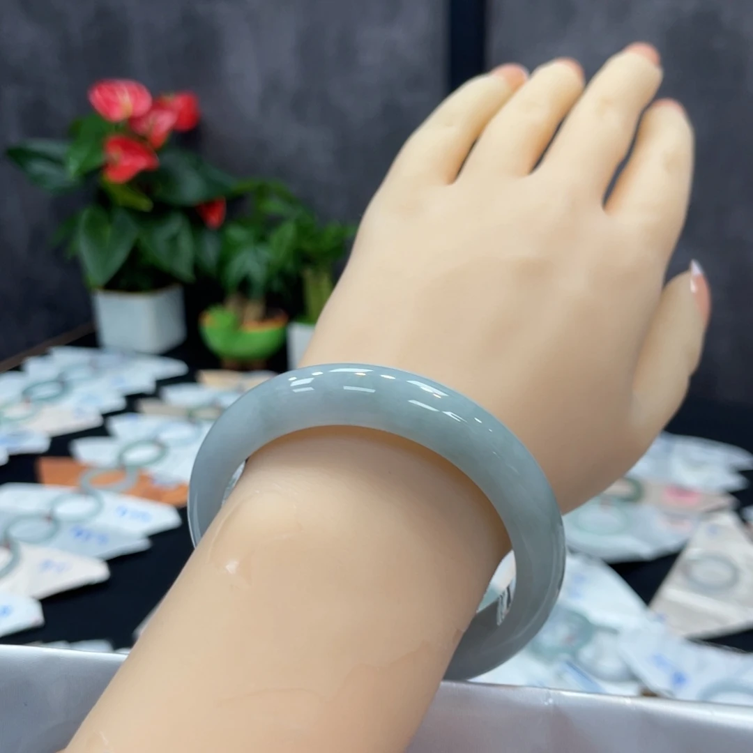 翡翠手镯未镶嵌纯天然缅甸a货翡翠手镯53-54