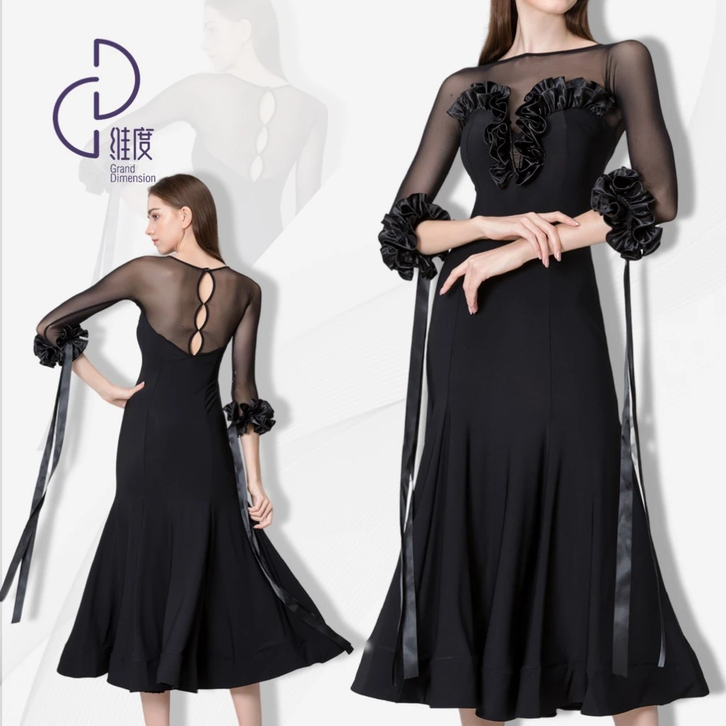 【维度舞服】L24原创设计女士连衣裙摩登舞衣拉丁舞练习服赛服