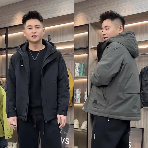 秋冬美式复古高级感夹棉冲锋衣男潮流时尚保暖舒适休闲运动棉服