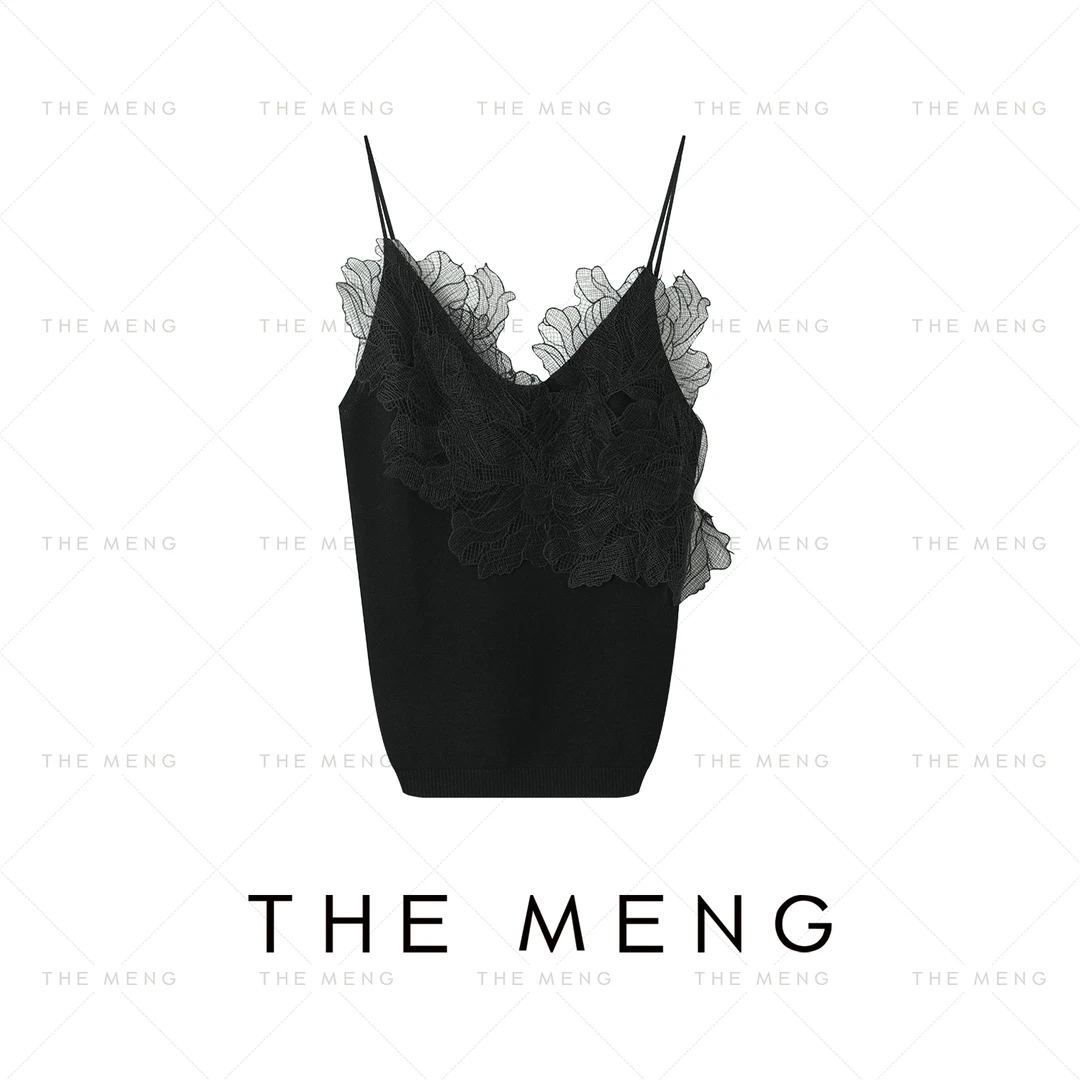 THE MENG【拂晓】桑蚕丝极细绵羊毛极简通勤蕾丝吊带#M251D0006