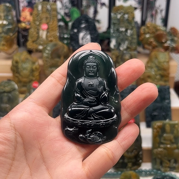翡翠未镶嵌颈饰山*天然翡翠a货阿咪