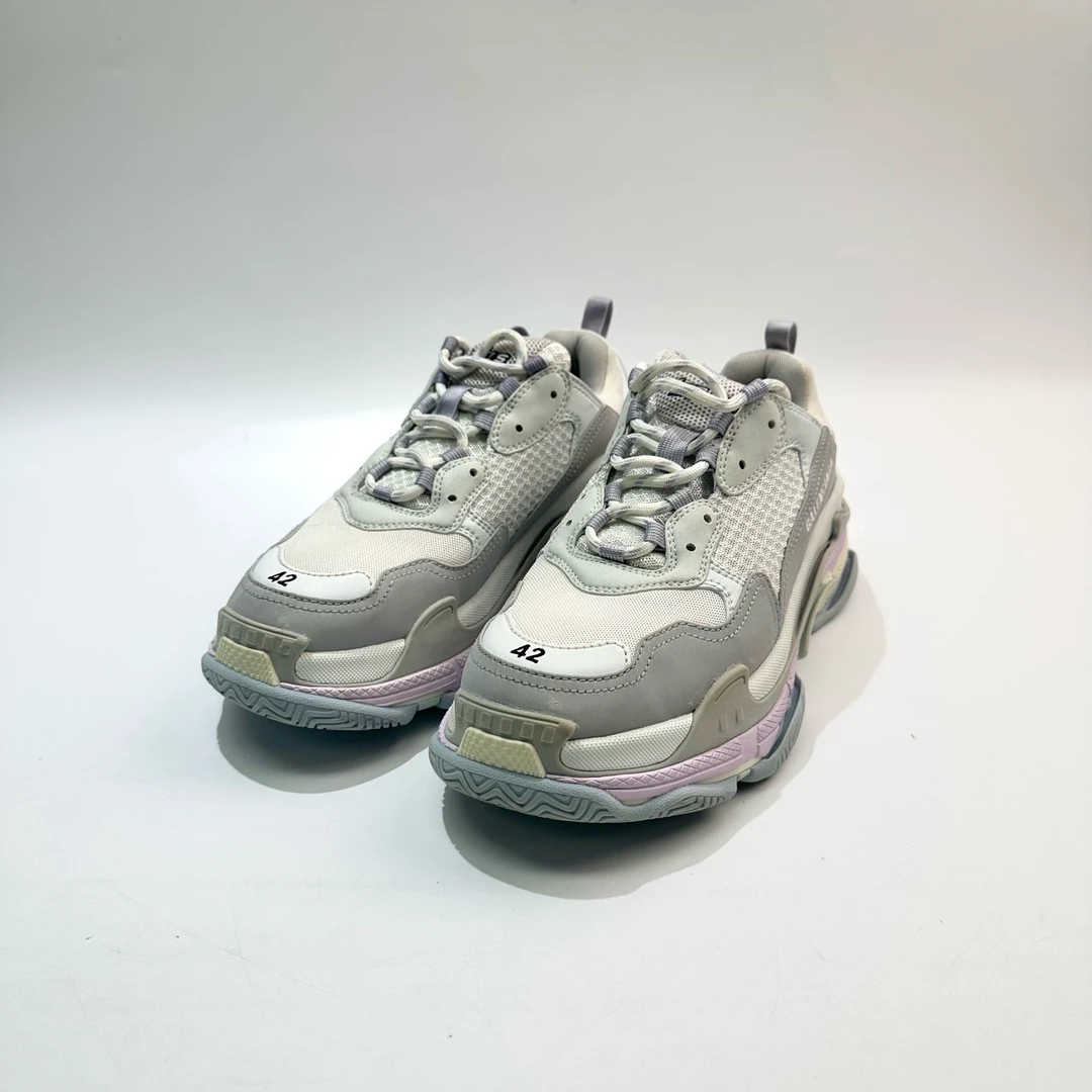 99新 Balenciaga/巴黎世家 42码 灰白Triple S老爹鞋 SY0911
