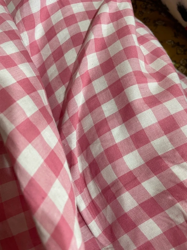 棉麻纯棉色织彩色格子棉布幅宽1.3米-1.5米