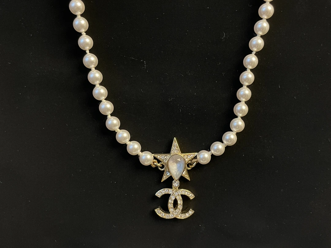 未使用 Chanel/香奈儿 星星双C珍珠项链/香选