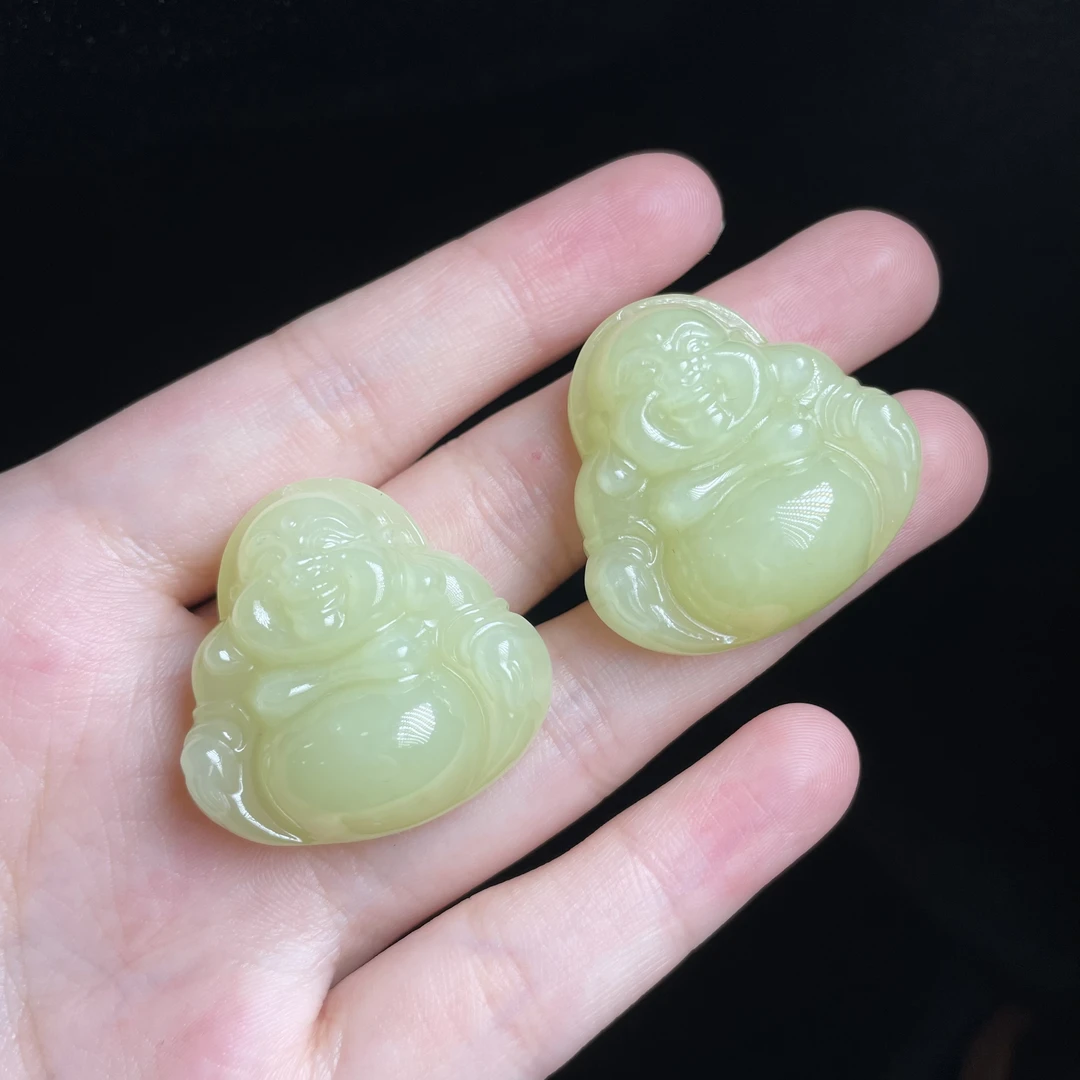 【玉总珠宝】天然和田玉黄口佛公吊坠首饰多样性发一CAN820707