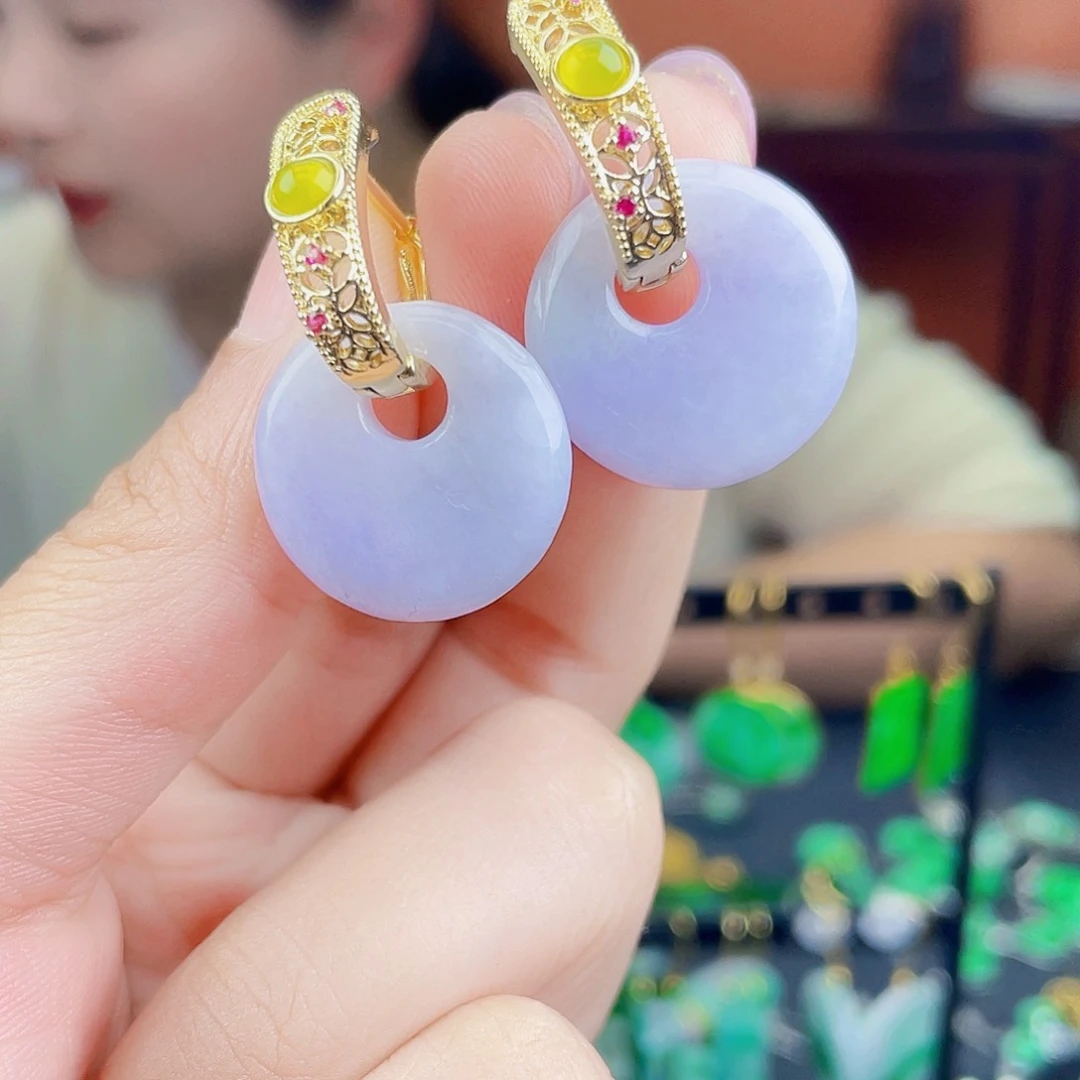 翡翠未镶嵌耳饰饰品