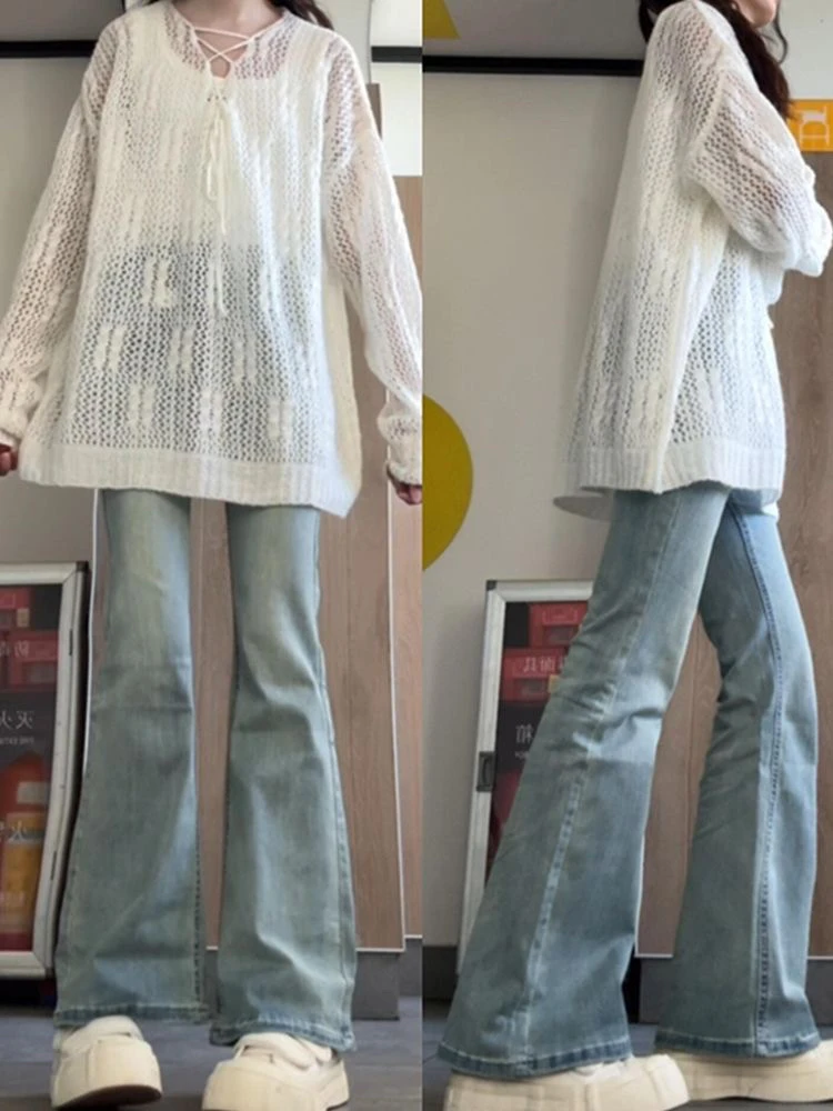 2025年早夏季新款温柔风韩系甜美针织罩衫防晒显瘦女装韩系小个子