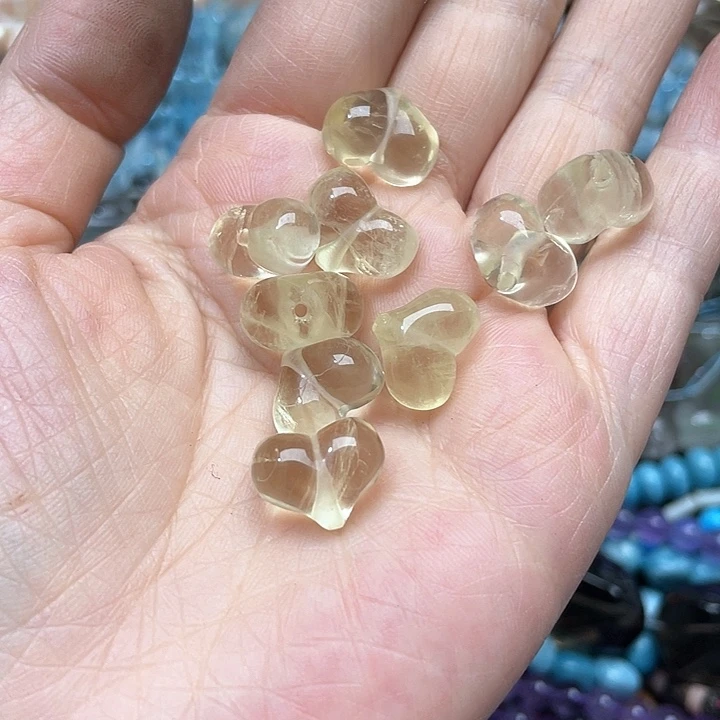 玛瑙/玉髓合金珠宝半成品一个15m柠檬黄水晶屁桃