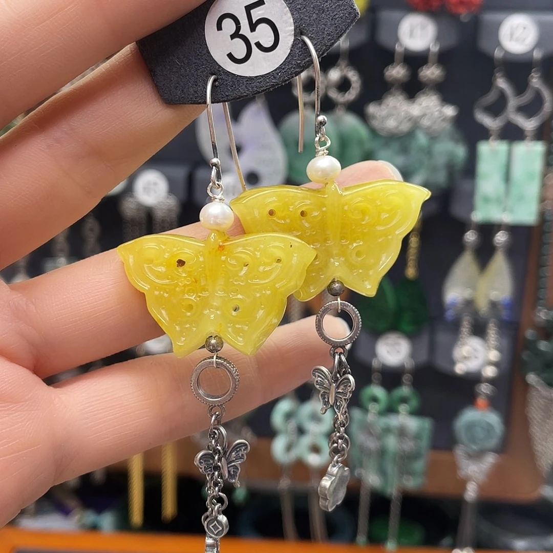 翡翠耳饰银S925镶嵌?****?400hjnhgh