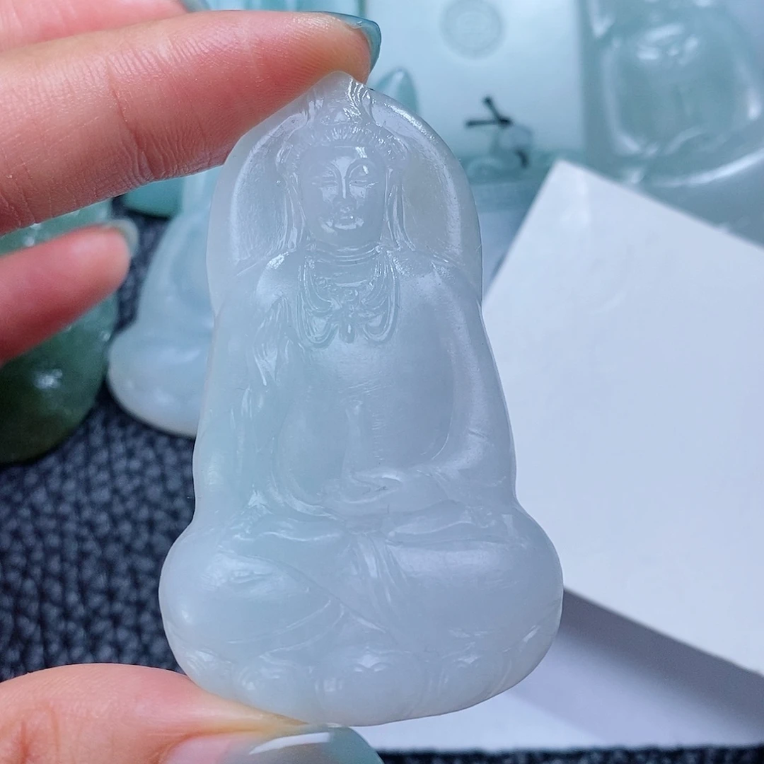 定制翡翠未镶嵌毛货付款后确认抛光