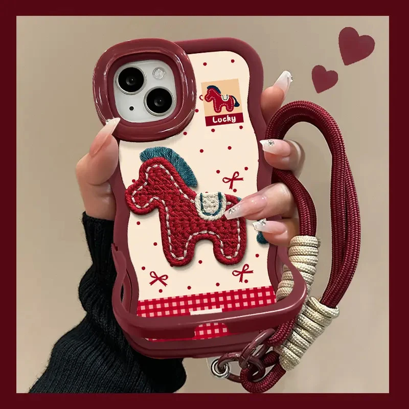 蝴蝶结小马适用苹果17华为oppovivo小米iPhone16板凳双支架手机壳