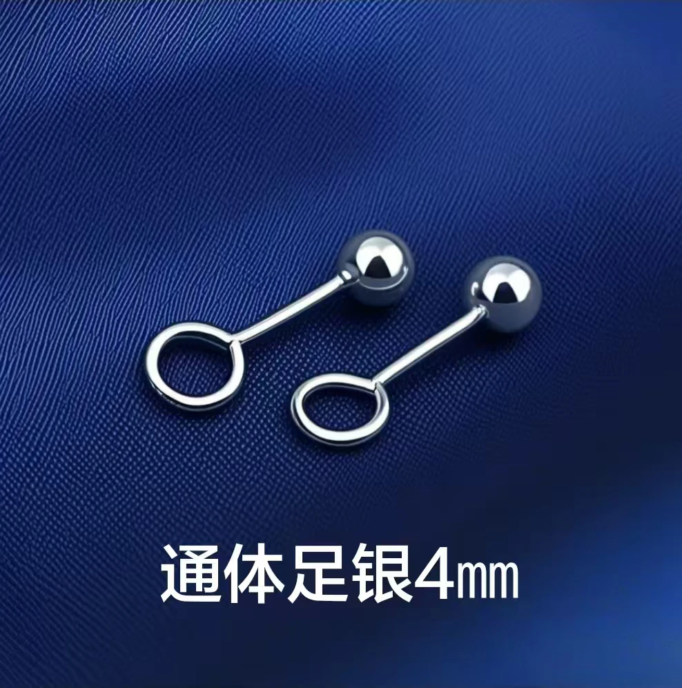 足银耳饰 足银弯钩豆豆耳钉养耳睡觉不用摘防丢防过敏小巧气质款