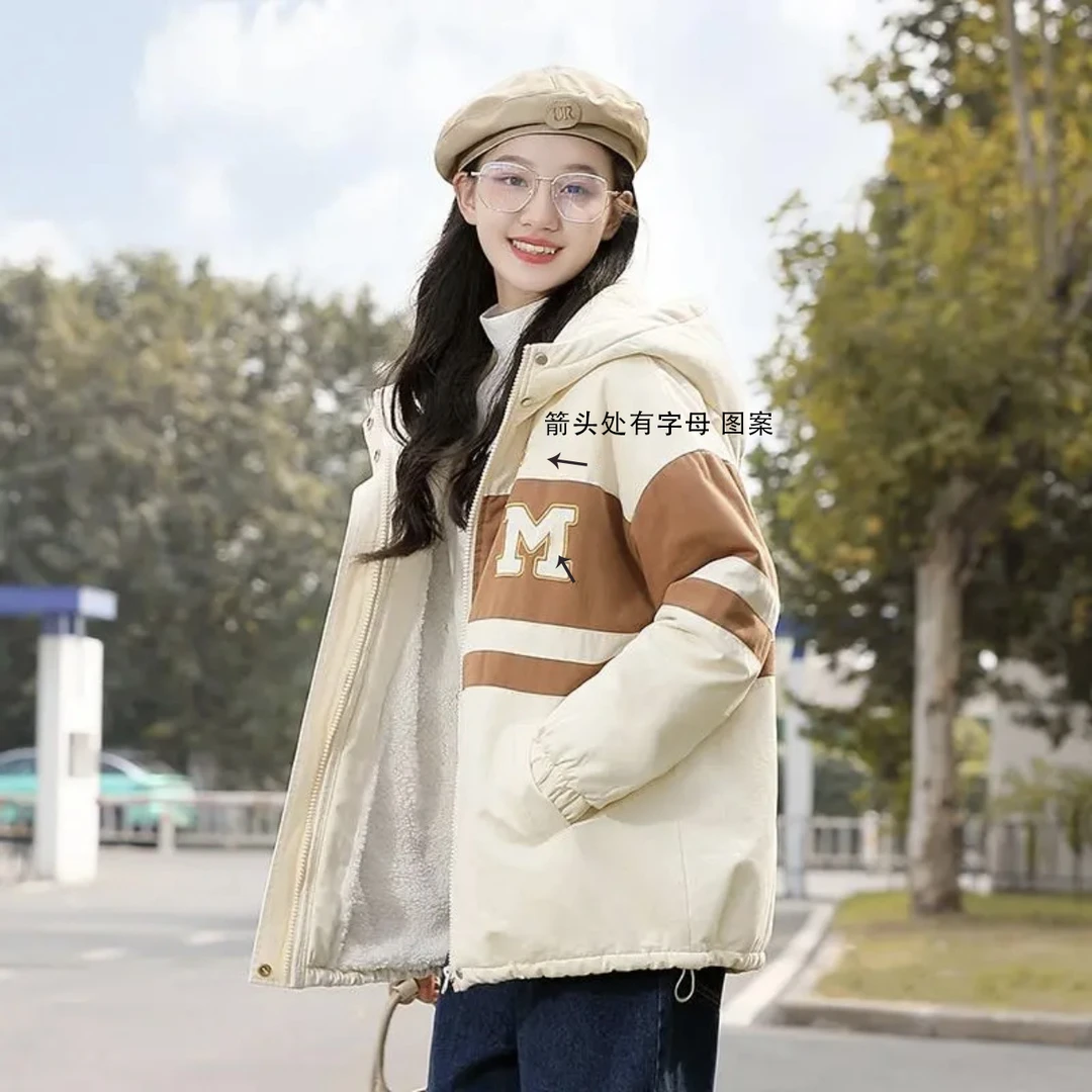 玲姐定制-连帽秋冬装时尚棉服加绒棉衣双口袋加绒外套Q25 250831