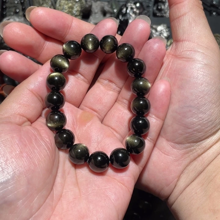 黑曜岩手串未镶嵌悦*y