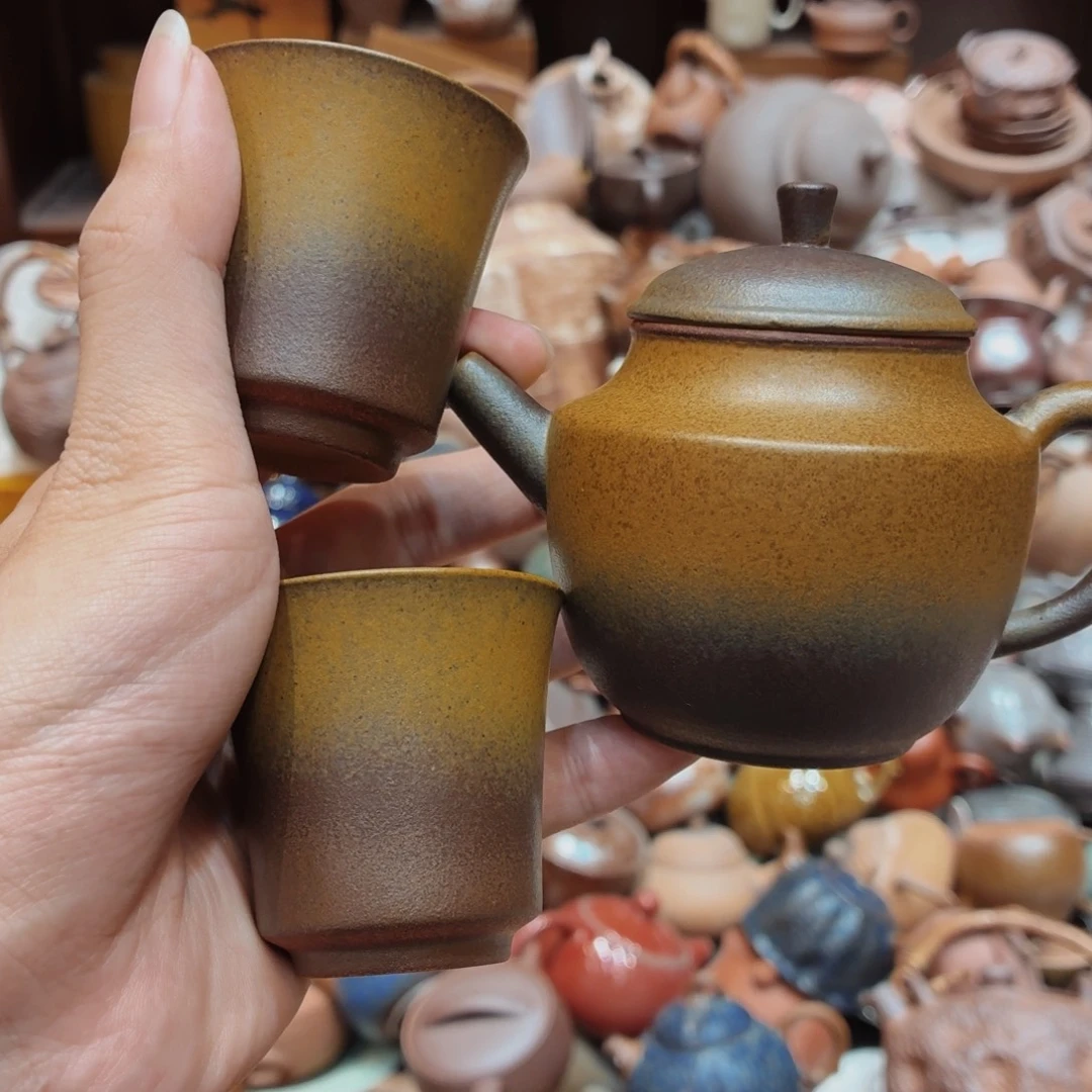 柴烧老岩泥高温茶器皿