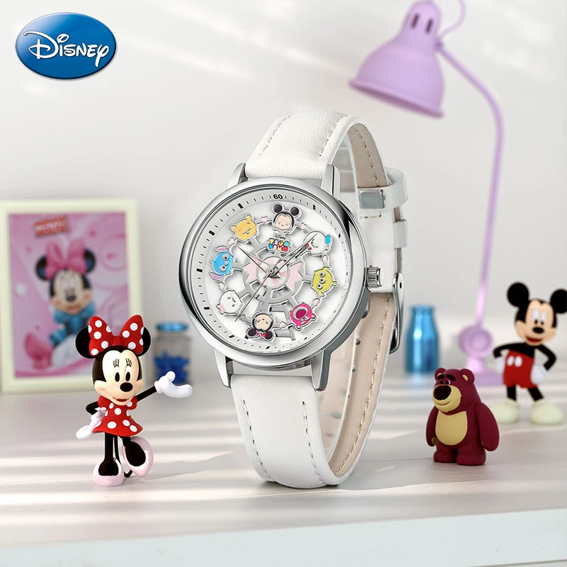 Disney/迪士尼新款女生石英表盘初高中生防水运动电子手表看时间