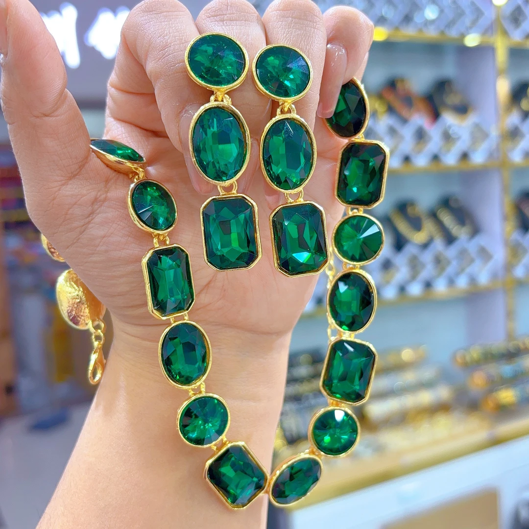 铜合金项链 501-3-8时尚欧绿金款美气质百搭简约素款轻奢欧美金色