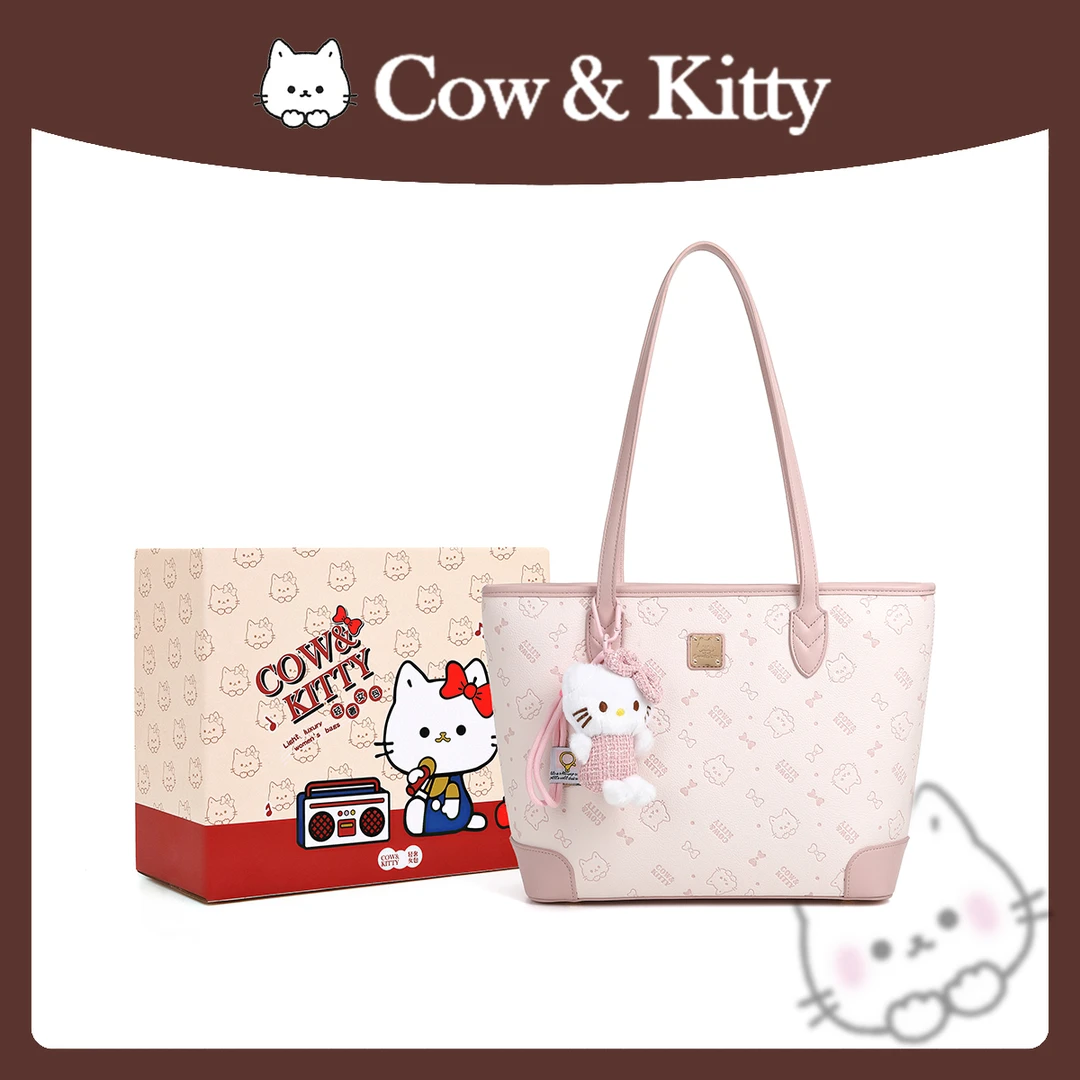 Cow&kitty单肩简约小猫斜挎包果冻包通勤托特包樱花包包托特包