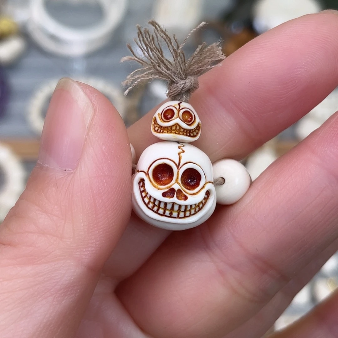 手串/手链/手镯猛犸象牙双骷髅三通