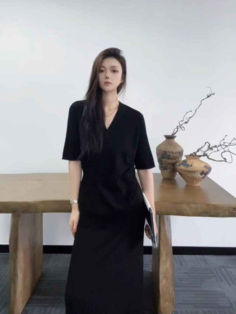 BAIZHI【纸片人】设计师款两穿上衣开衫显瘦气质时尚夏季黑色