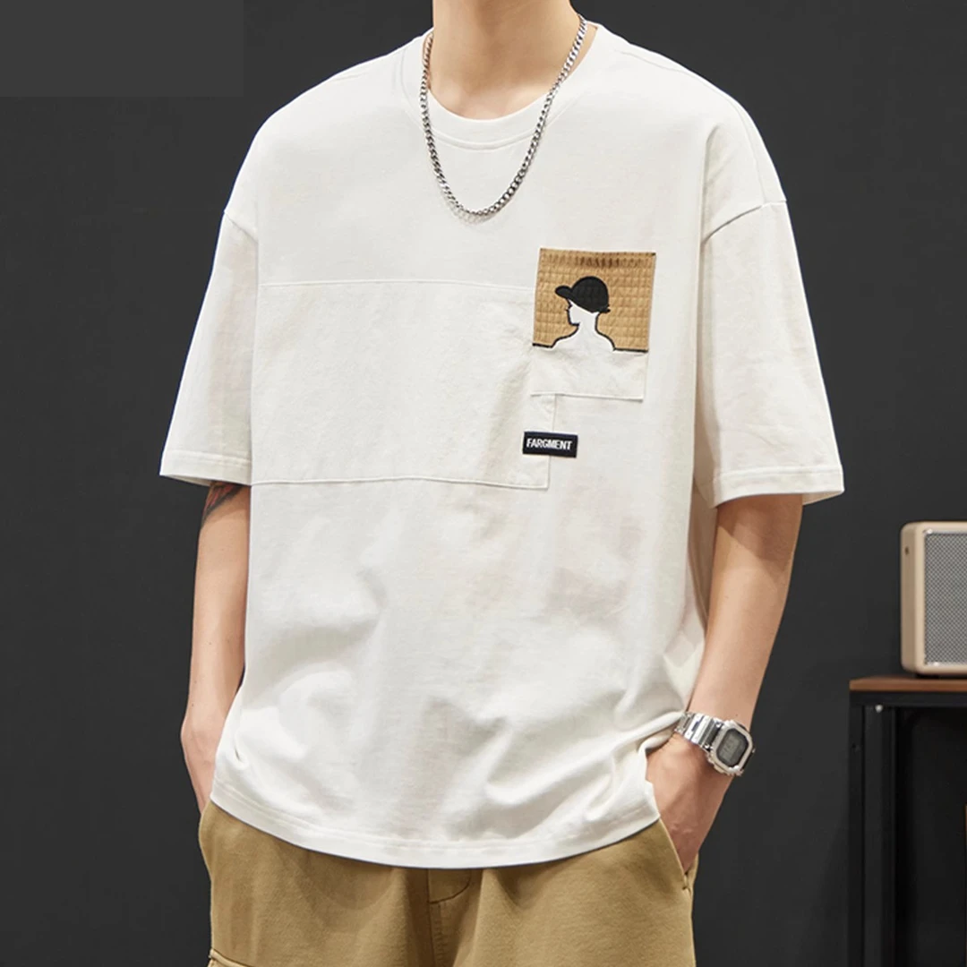 Cebrodz短袖T恤男士夏季美式潮牌重磅圆领休闲男士宽松半袖体恤