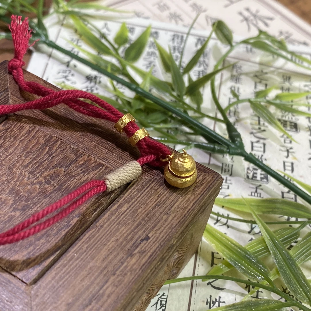 足金锤紋小胖葫芦手绳-HJ627738