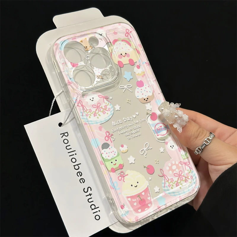 欧克里里夏季甜品聚会适用苹果16/15手机壳华为P70vivo小米14oppo