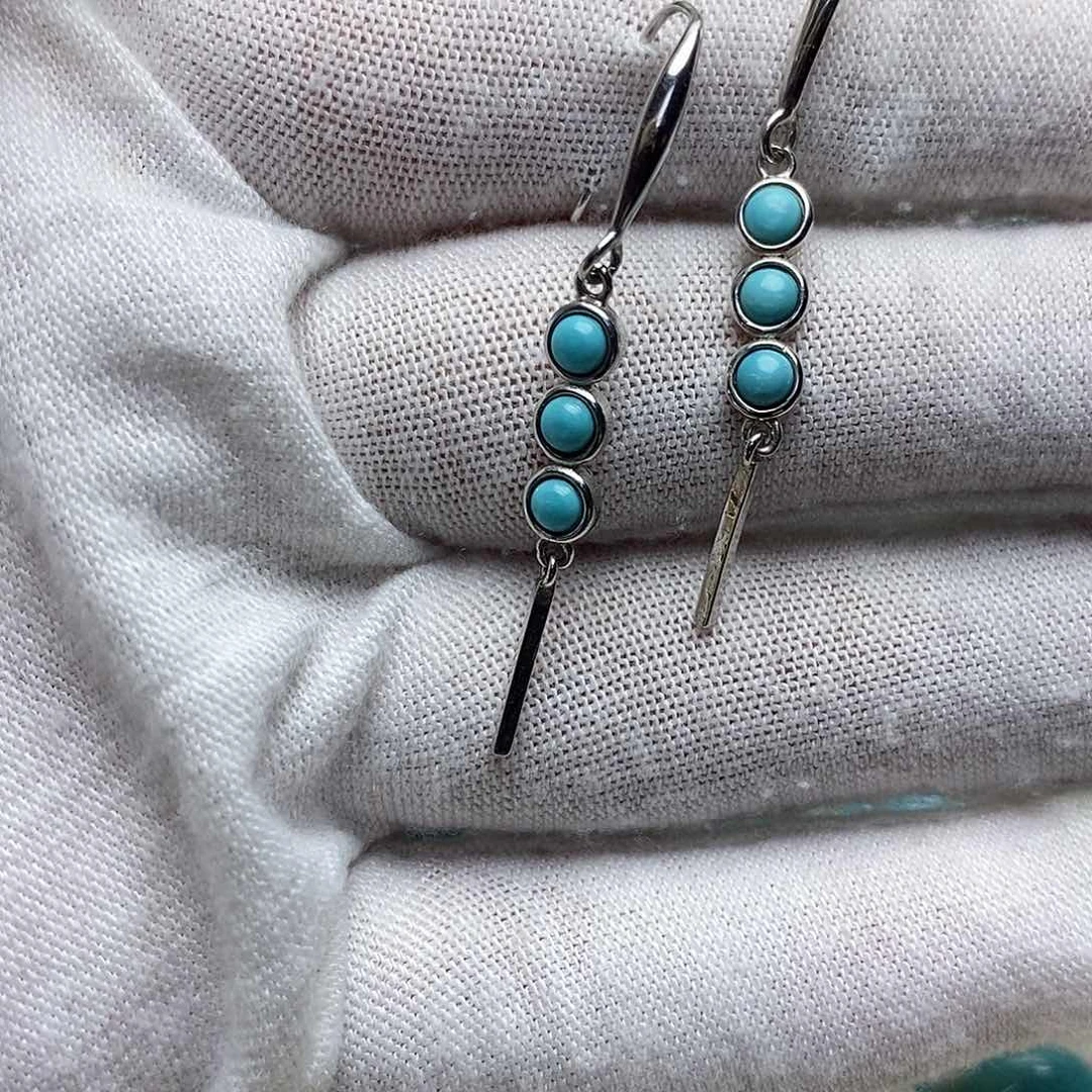 未镶嵌绿松石耳饰