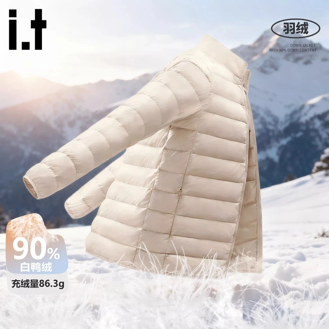 it FINGERCROXX排骨羽绒服男冬季轻薄90鸭绒内胆立领加厚保暖外套