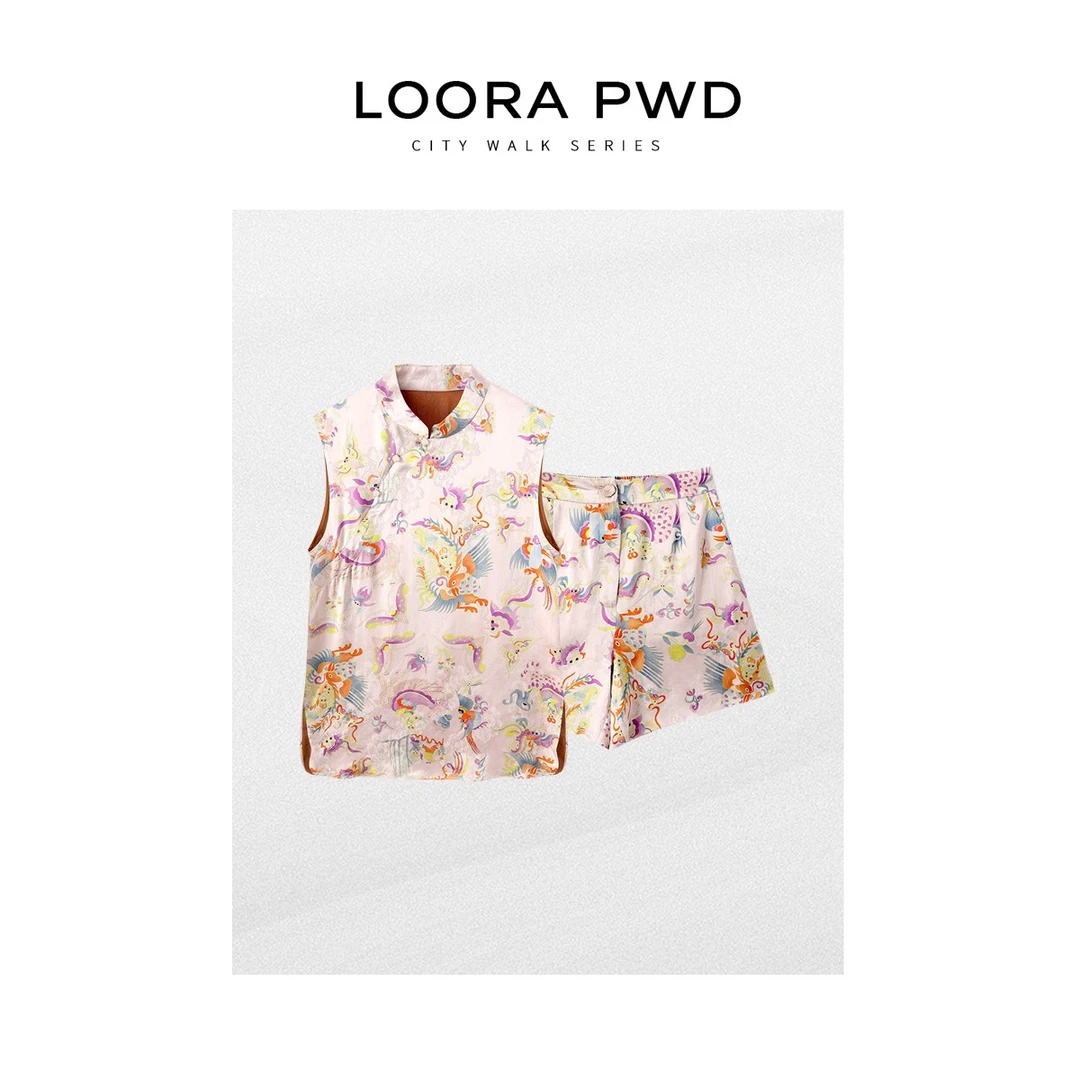 LOORAPWD/罗拉密码 100%丝国风休闲套装25CJBD0169N