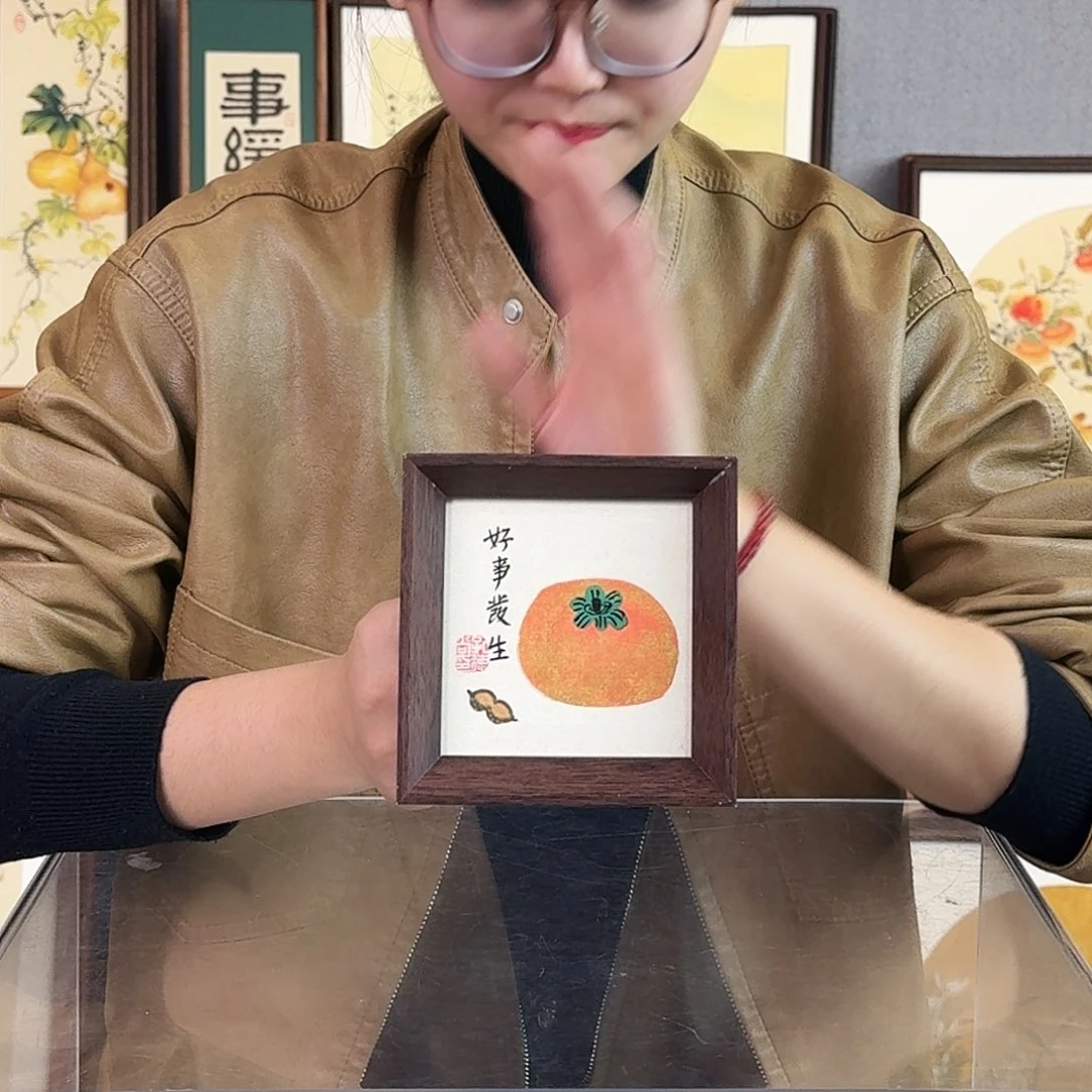 国画手绘带框尺寸：12*12