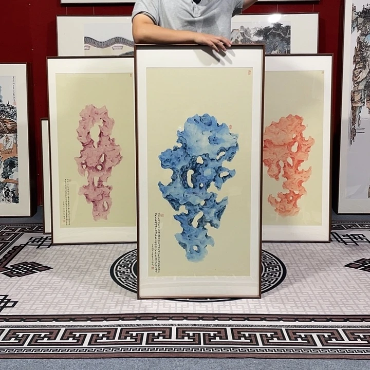 国画手绘作品带框