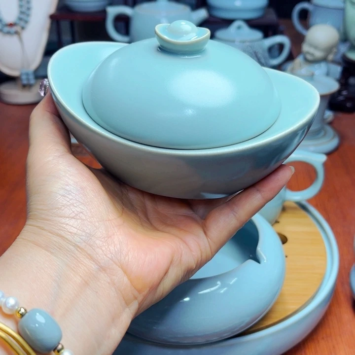 【闪购商品】河南汝瓷厂，茶壶，材料专场