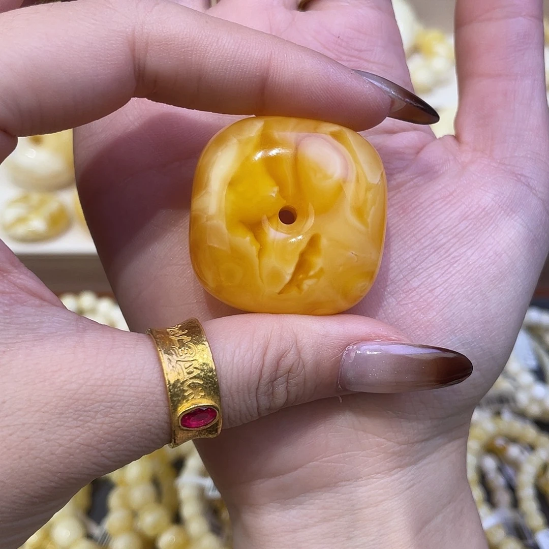 琥珀未镶嵌手链胶皮橘子汽水