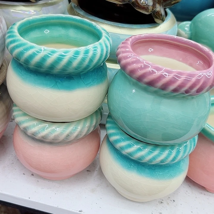 多肉绿植陶瓷花盆9.9包邮，有孔