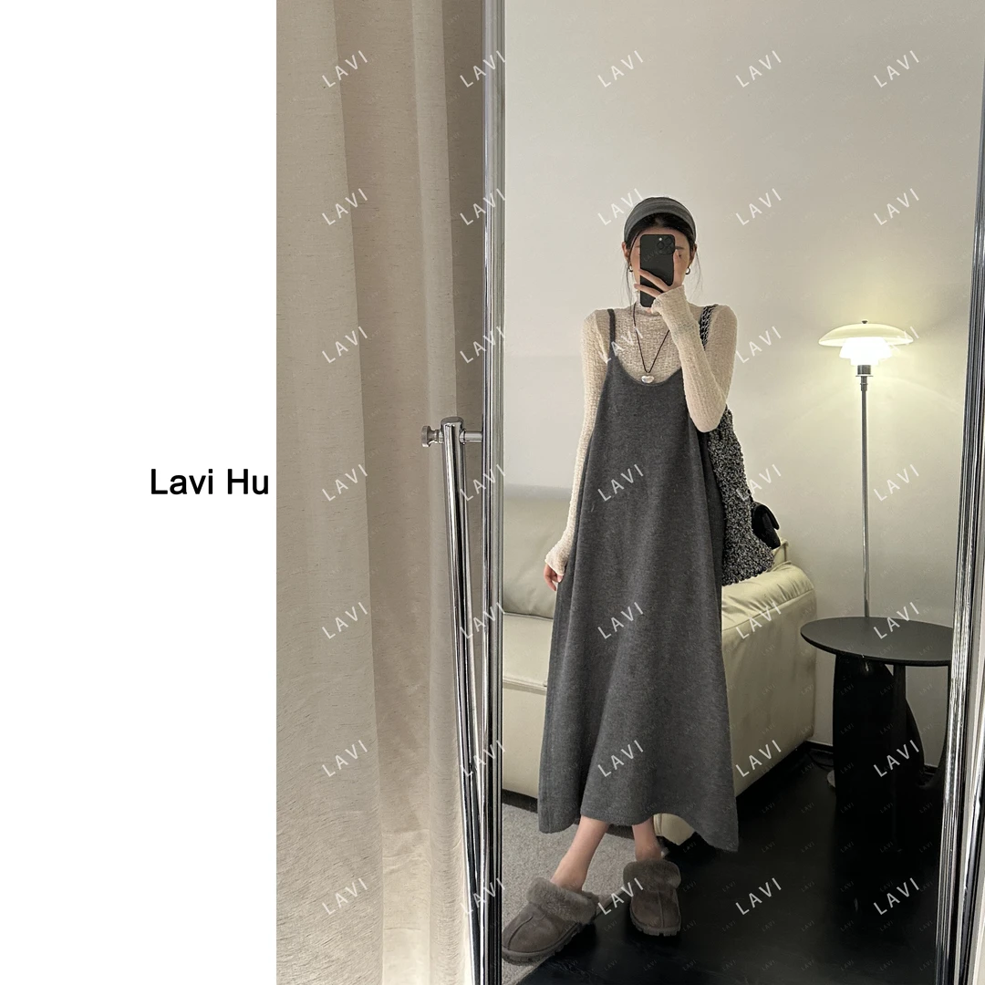 醉红晨曦 时尚百搭慵懒韩系吊带背心裙129