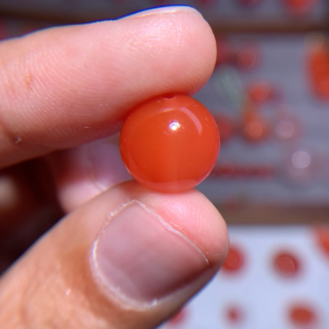 南红玛瑙圆珠11.7未镶嵌微微沙袋