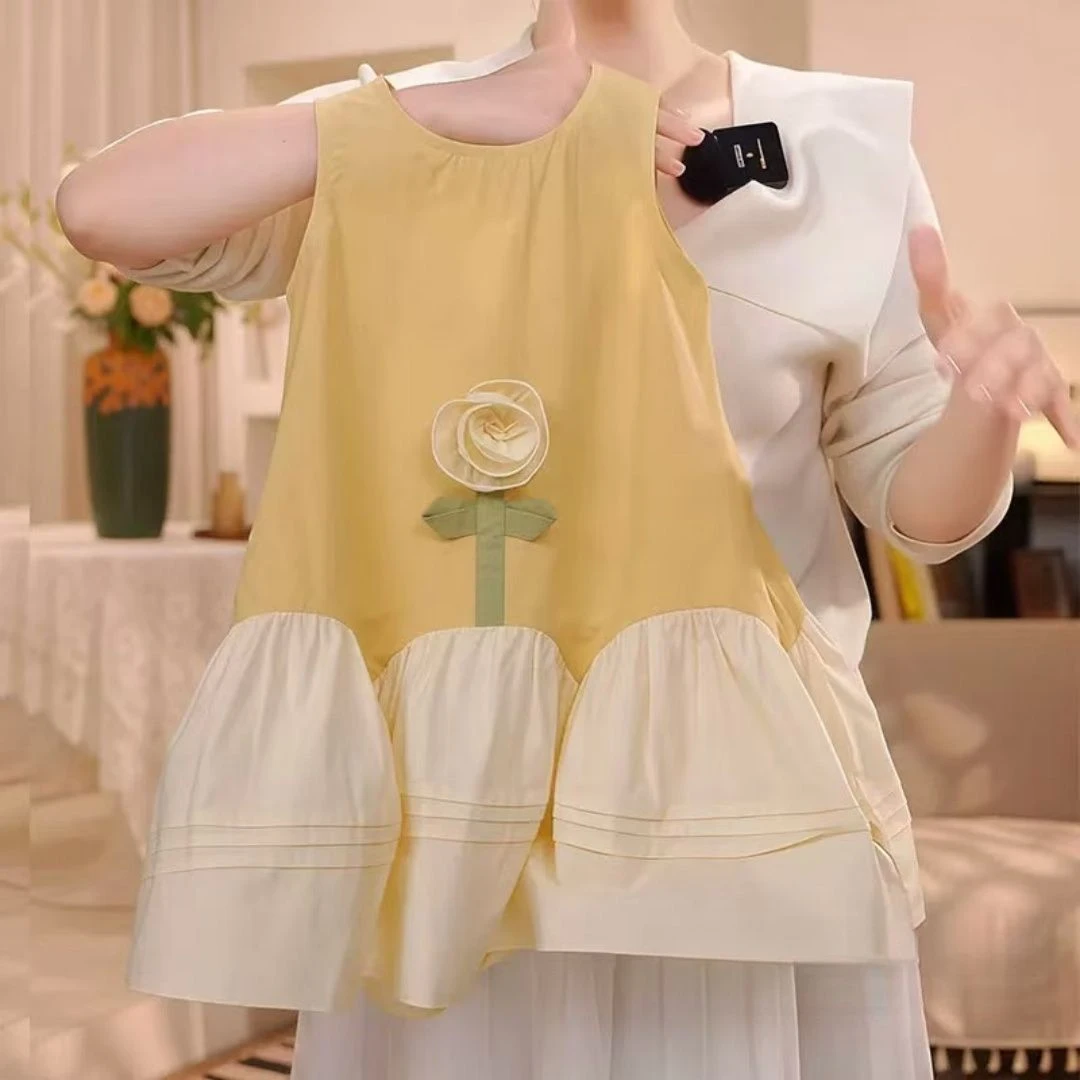 女童纯棉公主连衣裙2025夏装新款洋气宝宝无袖夏季背心裙子洋气