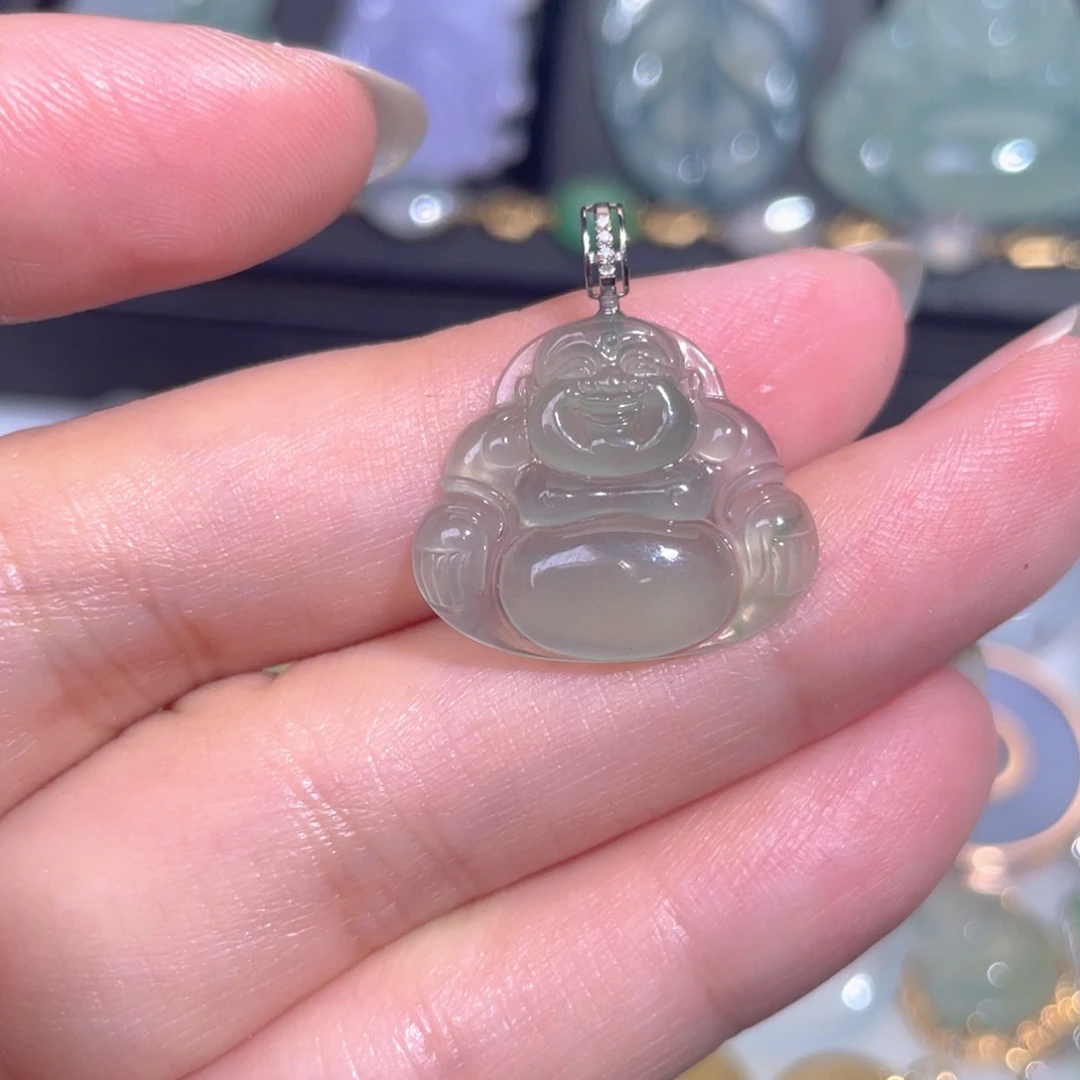 颈饰18K金镶嵌翡翠翡翠