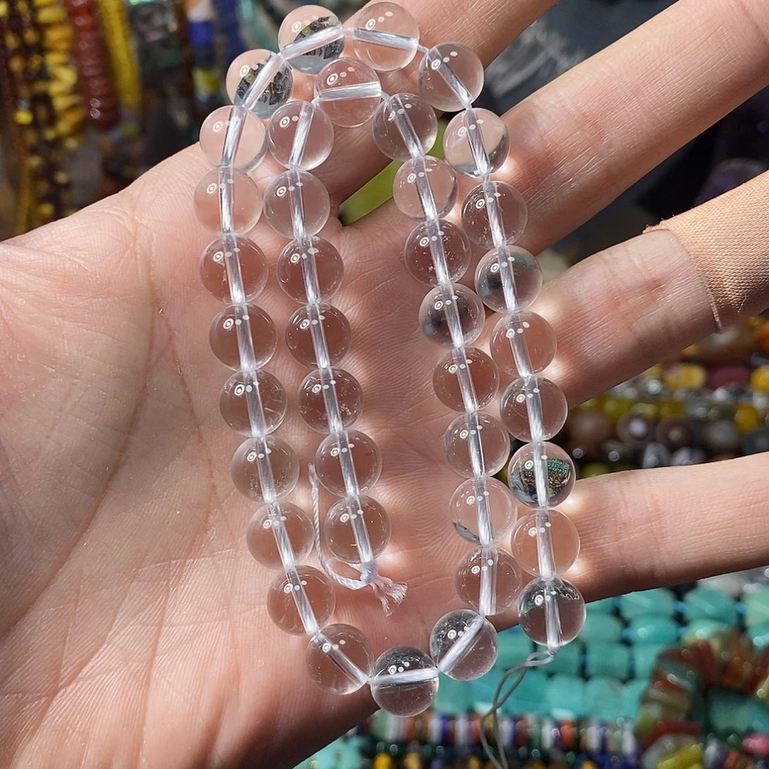 石英质玉未镶嵌，高透天然白水晶10mm，