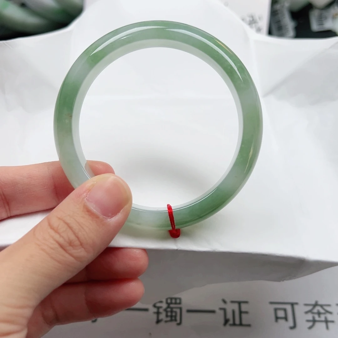 定制翡翠未镶嵌天然翡翠A货手镯天然翡翠手镯 56.3绿芙蓉